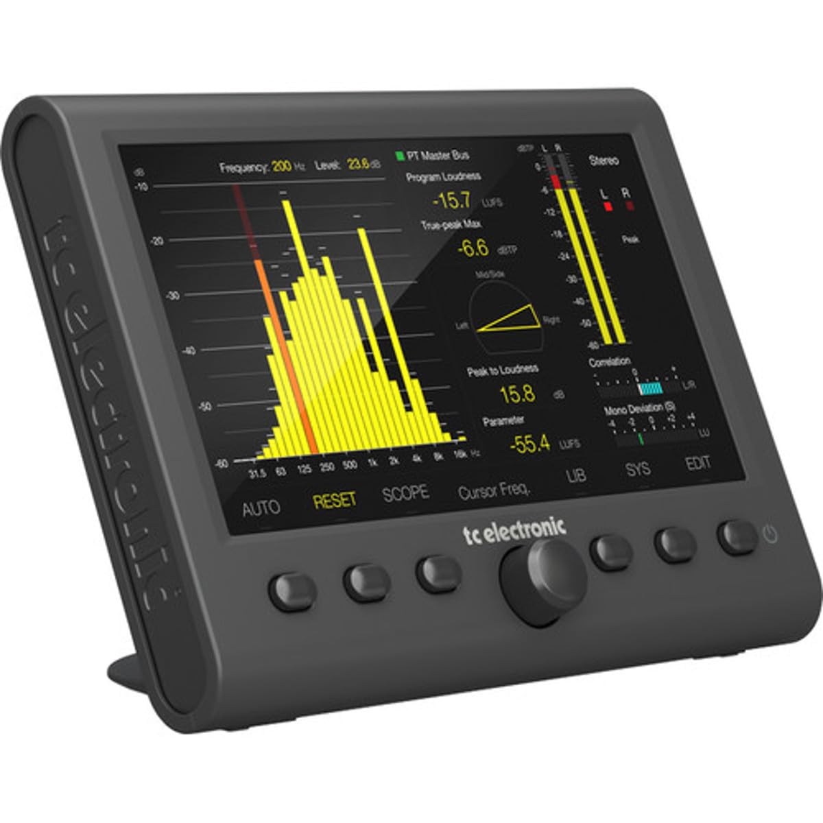 TC Electronic CLARITY M STEREO Stereo Audio Meter with 7" High Resolution Display and USB Connection for Plug-In Metering
