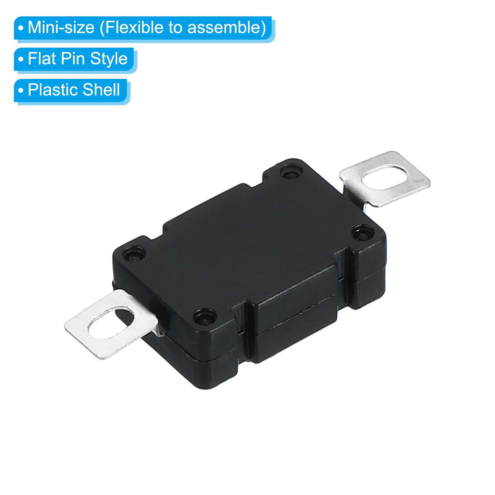 PATIKIL Latching Push Button Switch, 50 Pcs KAN-28 Flat Pin with Hole On/Off Self-Lock AC 250V 1.5A Micro Switch for Flashlight Light Wall Outlet, Black