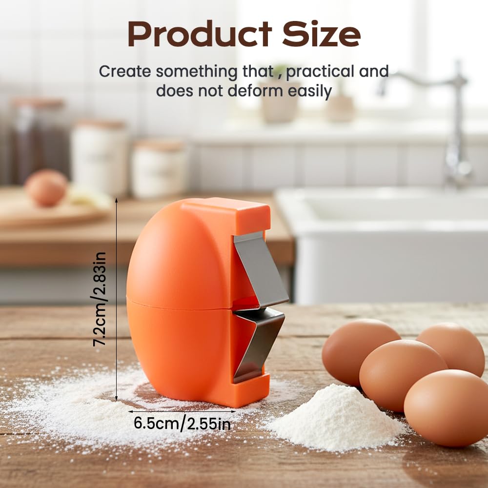 2026 New Egg Shell Opener, Stainless Steel Egg Cracker Tool, Multifunctional Eggs Separator for Raw and Hard Boiled Eggs Peeler Shell Remover, Kitchen Gadget (Orange 1pcs)