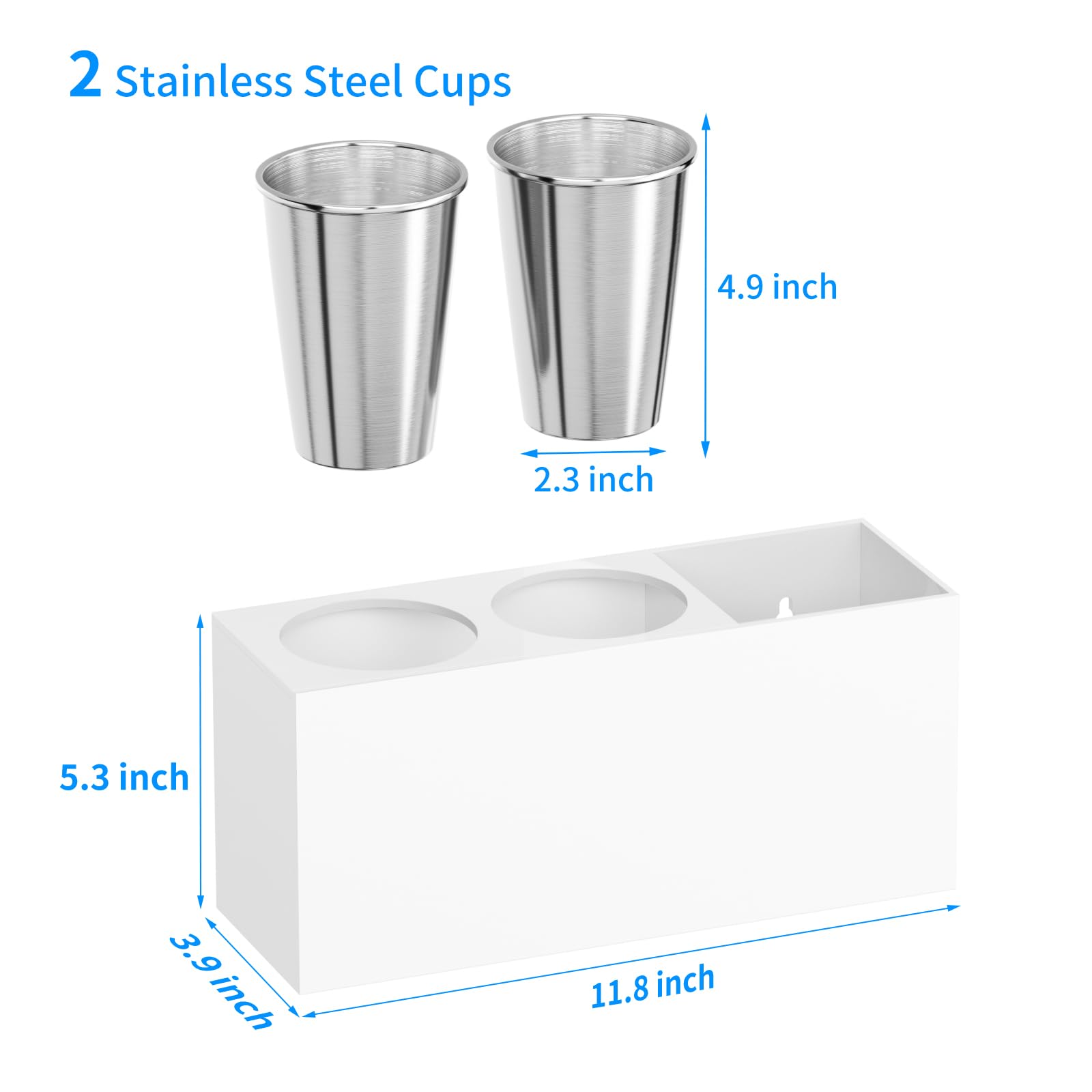 NIUBEE Wall Mount Hair Styling Tool Organizer - Bathroom Cabinet Holder for Blow Dryers, Flat Irons, Curling Irons - White