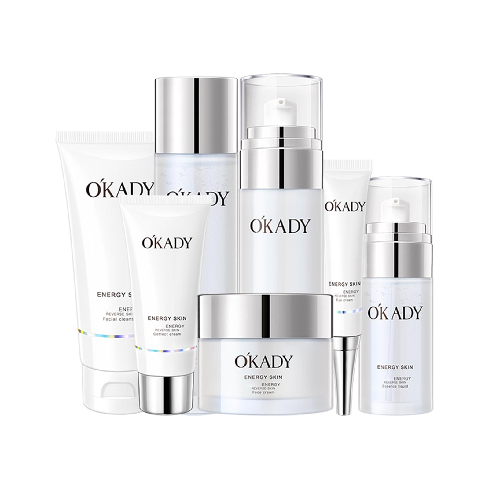 O’KADY Anti Aging Facial Skin Care Set Products Skin Beauty Care Skincare Kits With Cleanser,Toner,Serum,Eye Cream,Lotion,Face Cream,Primer Cream Gift Sets Care Package For Women Mother's Day