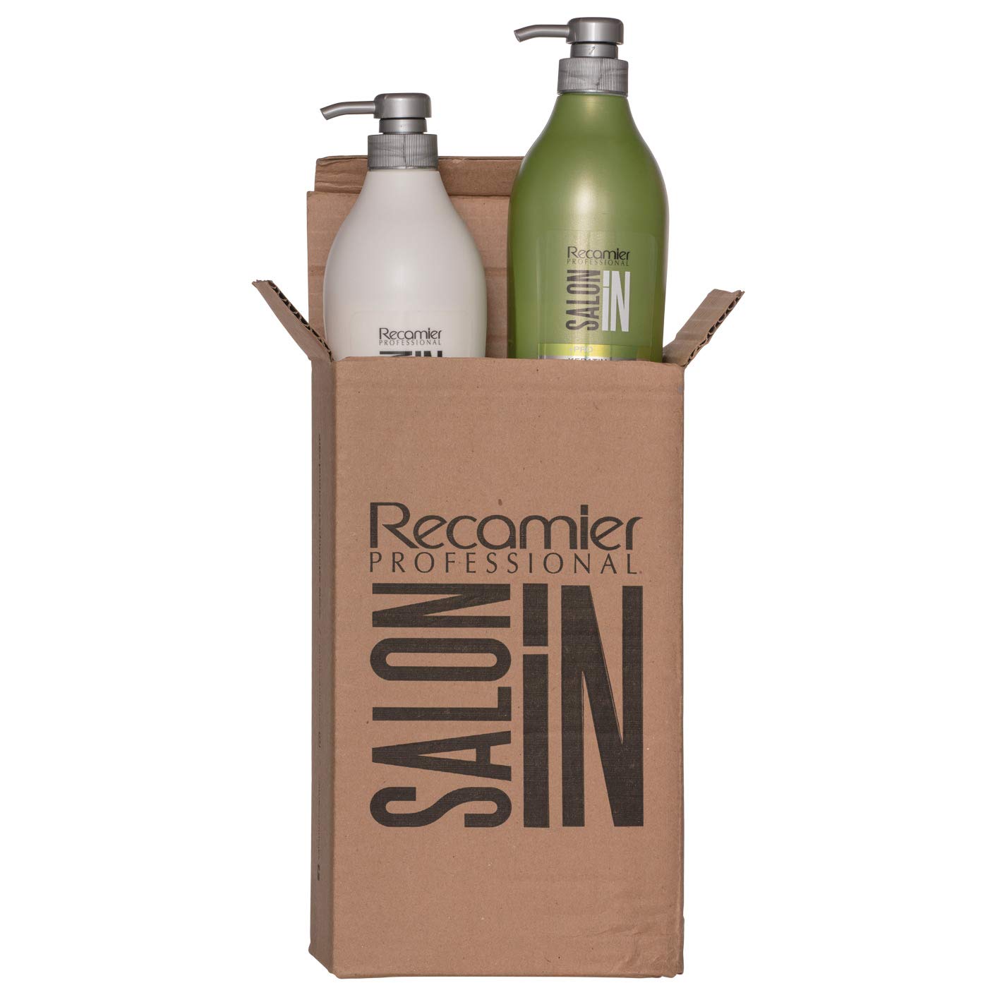Recamier Saloon In Keratin Ultra Force Shampoo & Conditioner Set Weak & Damaged Hair | SalonIn Champú y Tratamiento Cabellos Débiles y Maltratados Kit 33.8Oz-1000ml