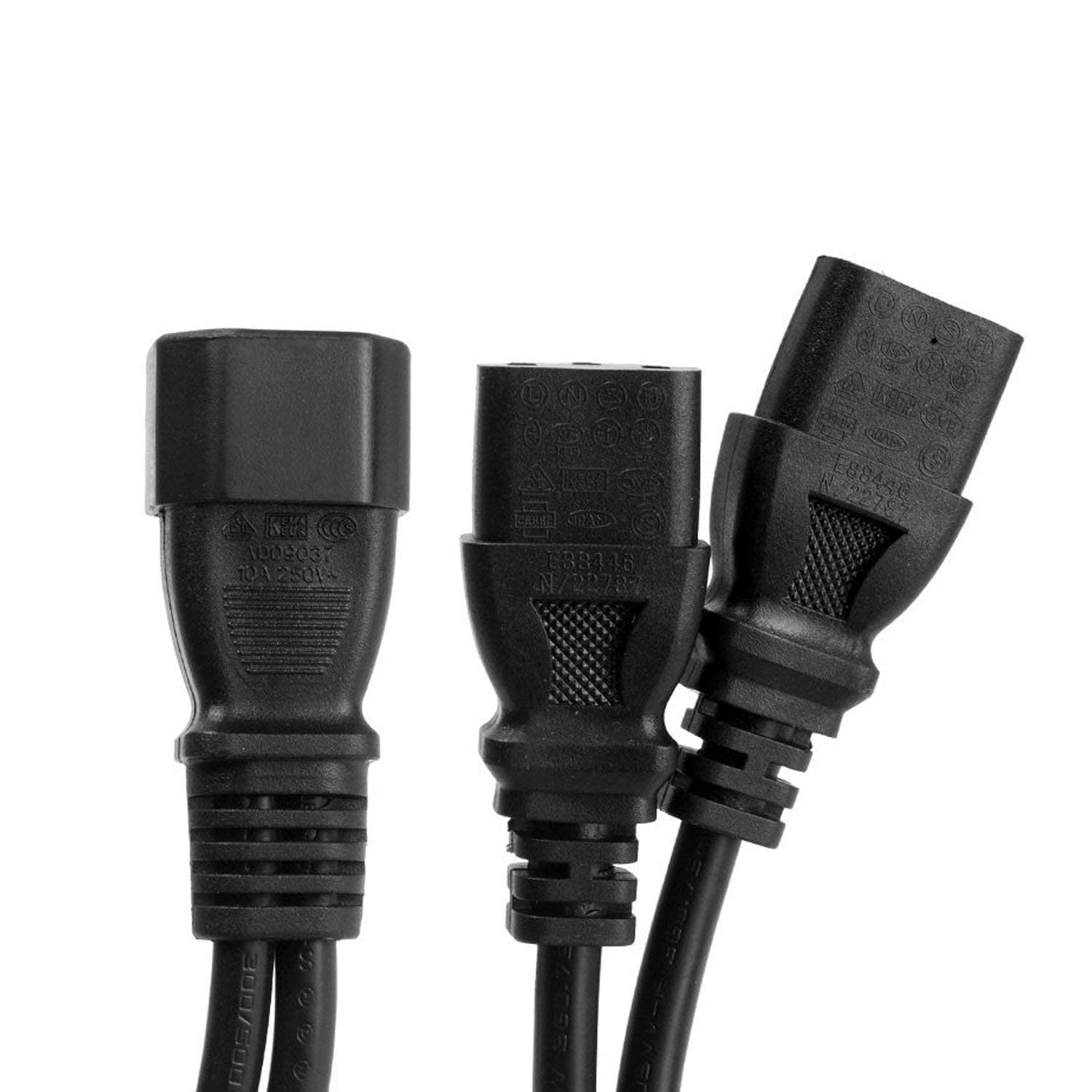 10-Pack UPS Server Y Splitter C14 to 2 x C13 Power Extension Cable Bundle
