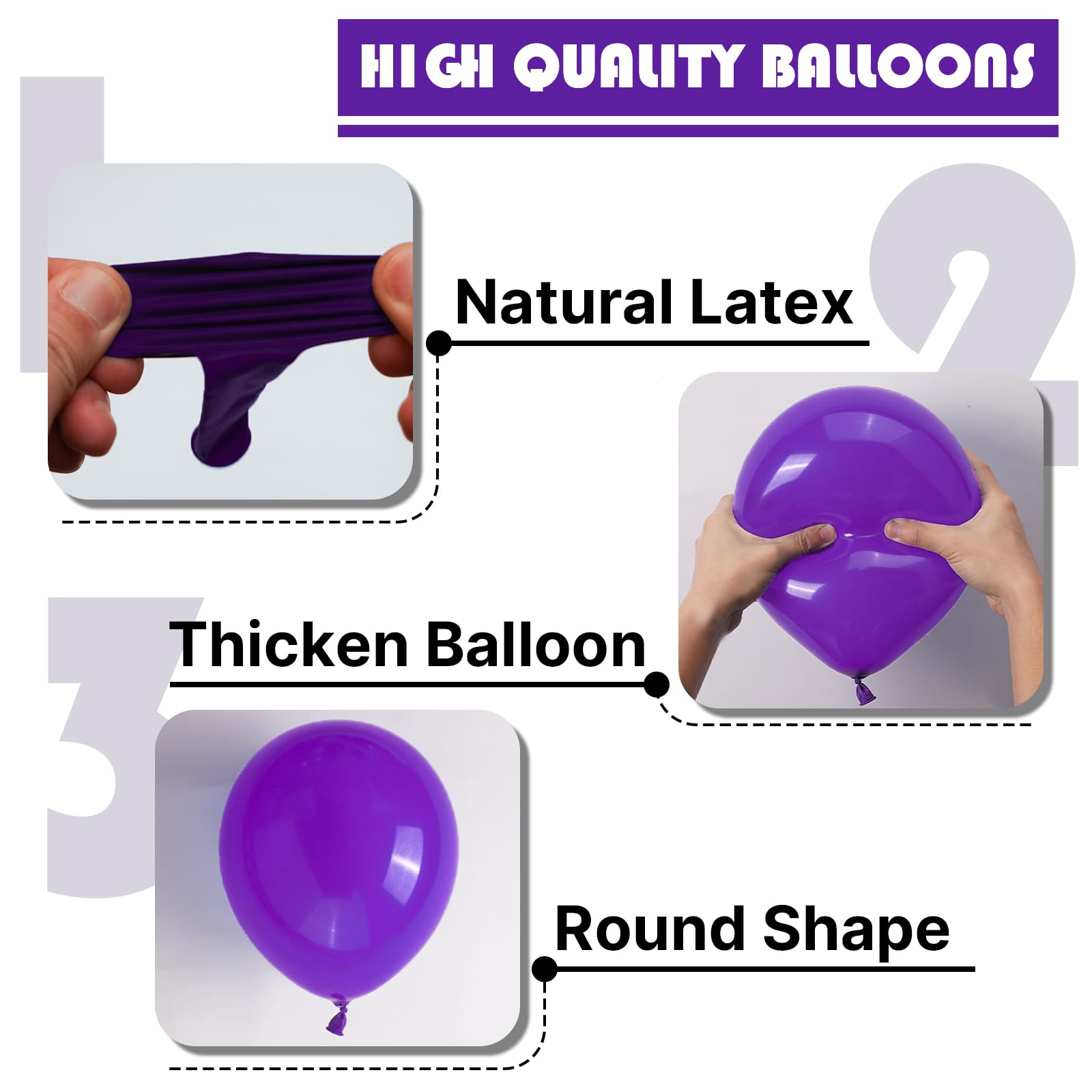 PartyWoo Dark Purple Balloons 130 pcs Purple Balloons Different Sizes Pack of 18 12 10 5 Inch Purple Balloon Arch Kit Balloon Garland for Birthday Halloween Graduation Party Decorations Purple-Y16