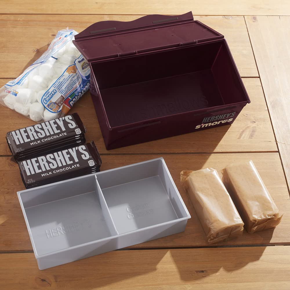 Mr. Bar-B-Q Hershey's S'mores Caddy Tray Organizer, FOOD ITEMS NOT INCLUDED, Store All Essentials for Making S'mores On The Go for Picnics, Tailgating with Removable Tray & Carrying Handle 00262HSY