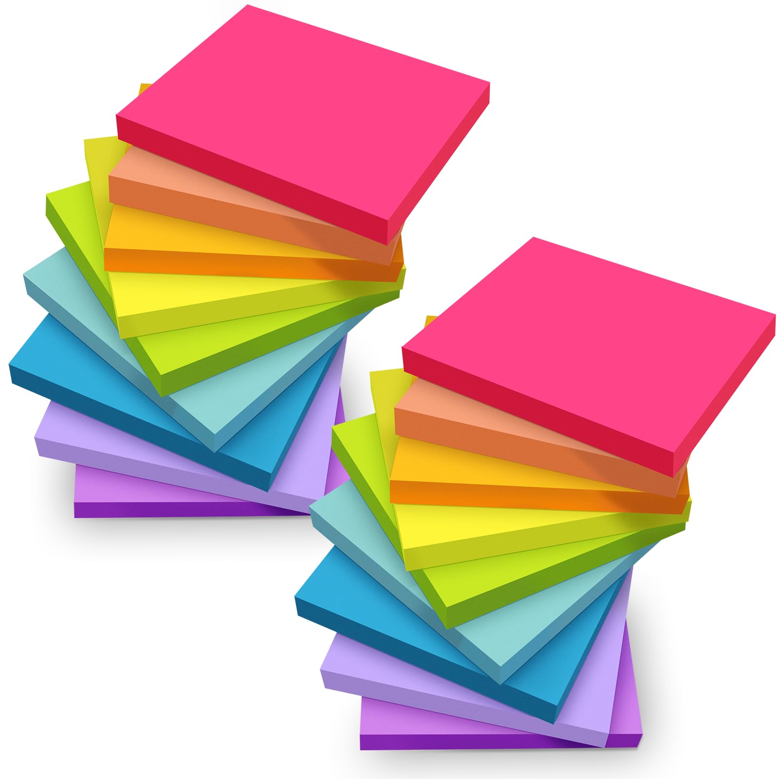 (18 Pack) Sticky Notes 3x3, Self-Stick Pads Bright Colors Sticky Note, Recyclable, Easy to Post for Home, Office, Notebook