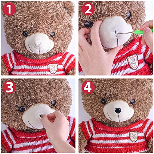 Safety Eyes and Noses, 172Pcs Large Safety Eyes for Amigurumi with Washers for Crochet/Dolls/Stuffed Animal(Black)