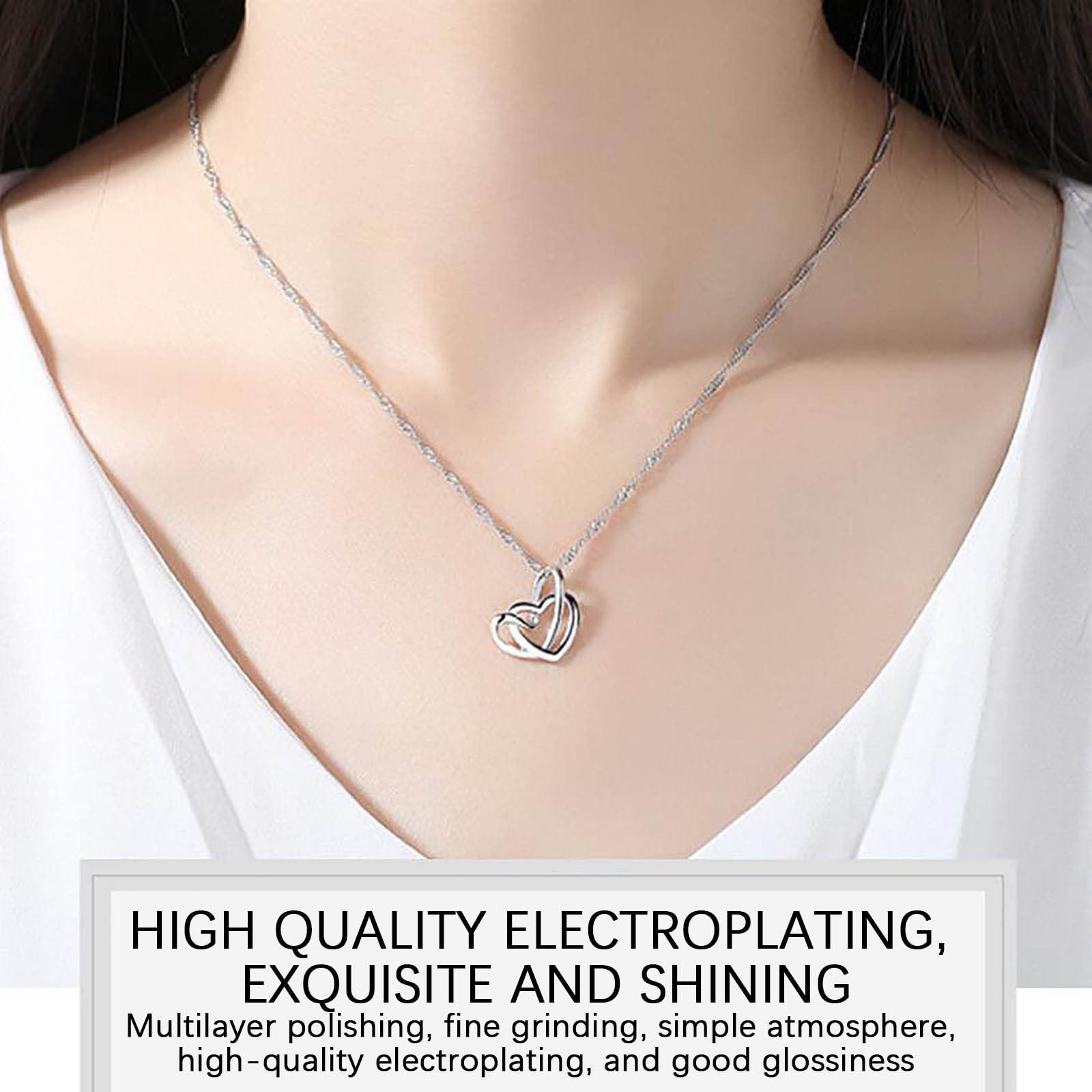 Valentines Day Gifts Dainty Classy Heart Pendant Necklace for Women, Trendy Jewelry Necklace for for Anniversary Wedding Birthday Party, Amazon Haul Clearance