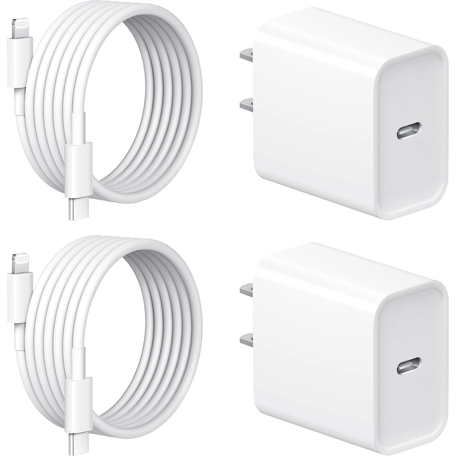 iPhone 14 13 12 11 Fast Charger USB C Wall Charger [2-Pack] 6FT Fast Charging Cable Compatible with iPhone 14/14 Pro/14 Pro Max/iPhone 13/12/11/X/8/7/6/iPad Pro/Mini/AirPods