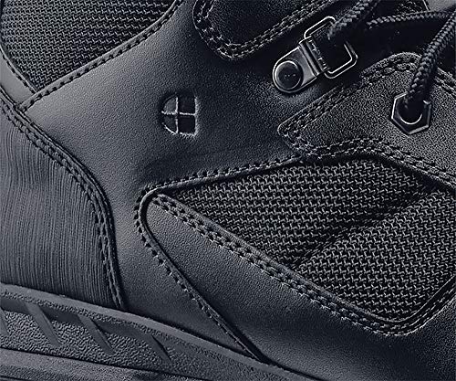 Shoes for Crews Voyager II, Men's, Women's, Unisex Steel Toe (ST) Work Boots, Slip Resistant, Water Resistant, Black, Men's 7.5 / Women's 9 Wide