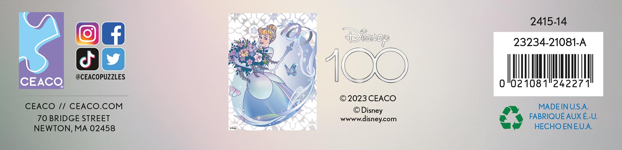 Ceaco - Disney's 100th Anniversary - Platinum Princess Cinderella - 500 Piece Jigsaw Puzzle