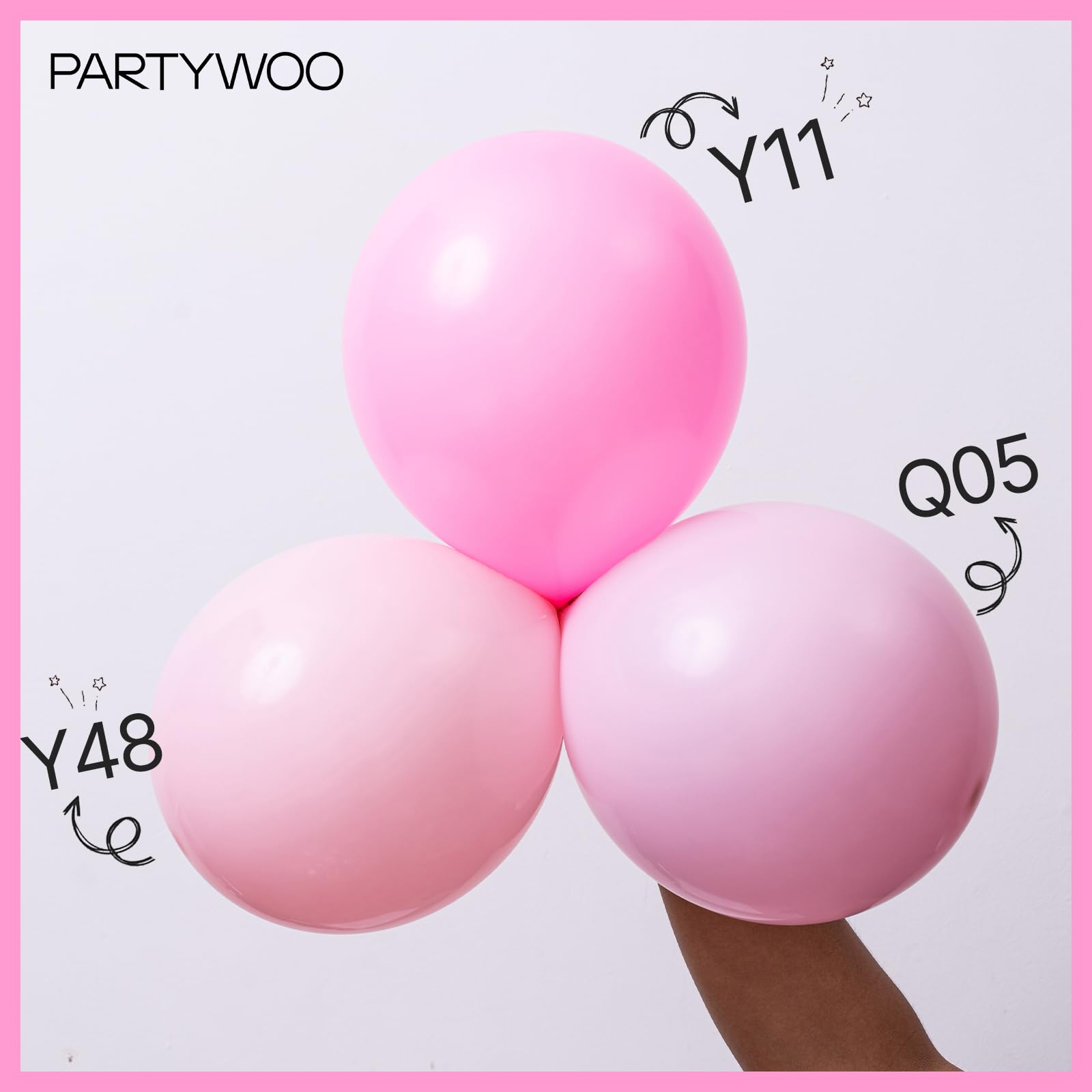 PartyWoo Light Pink Balloons 127pcs Different Sizes of 36 18 12 10 5 Inch Pastel Pale Baby Pink Balloon Arch Kit for Baby Shower Bachelorette Bridal Shower Birthday Party Decorations Pink-Y48