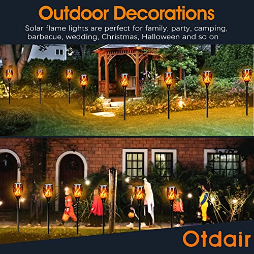 Otdair 96 LED Solar Lights Outdoor Upgraded 6 Pack, 43" Tall & Super Larger Size, Waterproof Solar Torch Light with Flickering Flame, 2200mAh Solar Tiki Torches Decoration Lights, for Path Yard Garden