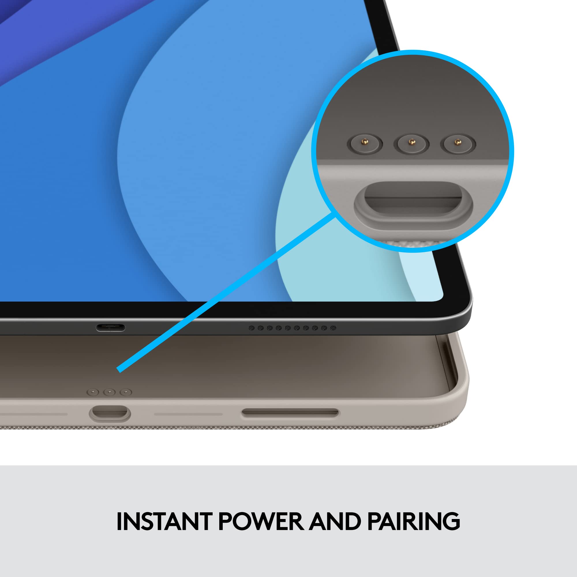 Logitech Combo Touch iPad Pro 12.9-inch (5th, 6th gen - 2021, 2022) Keyboard Case - Detachable Backlit Keyboard with Kickstand, Click-Anywhere Trackpad, Smart Connector - Sand; USA Layout