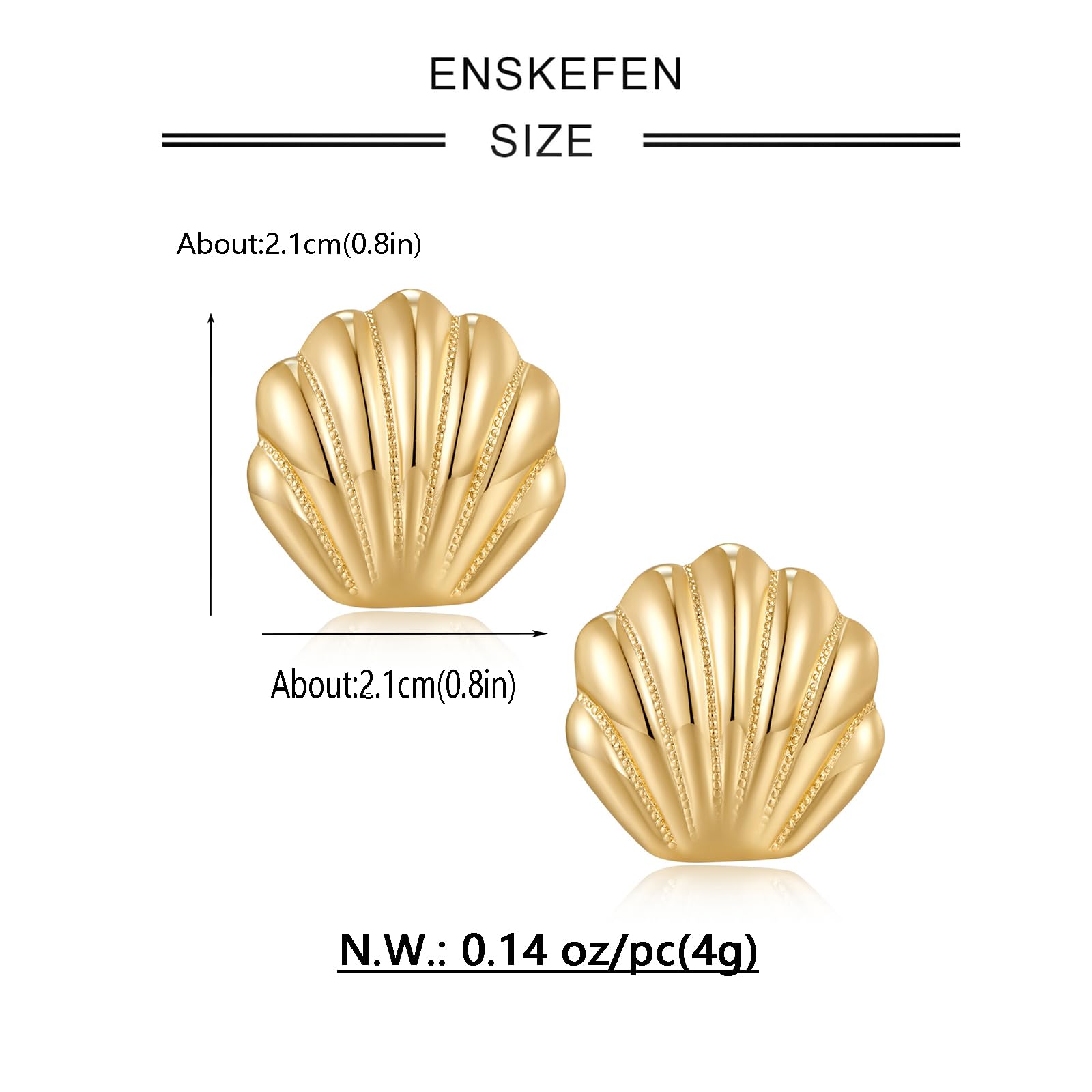 ENSKEFEN Dainty Gold Shell Stud Earrings for Women Boho Ocean Gold Earrings Seashell Earrings Summer Beach Earrings Nautical Jewelry