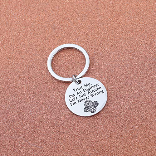 LQRI Engineer Gift Engineering Gift Trust Me I'm An Engineer Keychain Engineer Gift Retiring Gift Engineering Graduation Gift