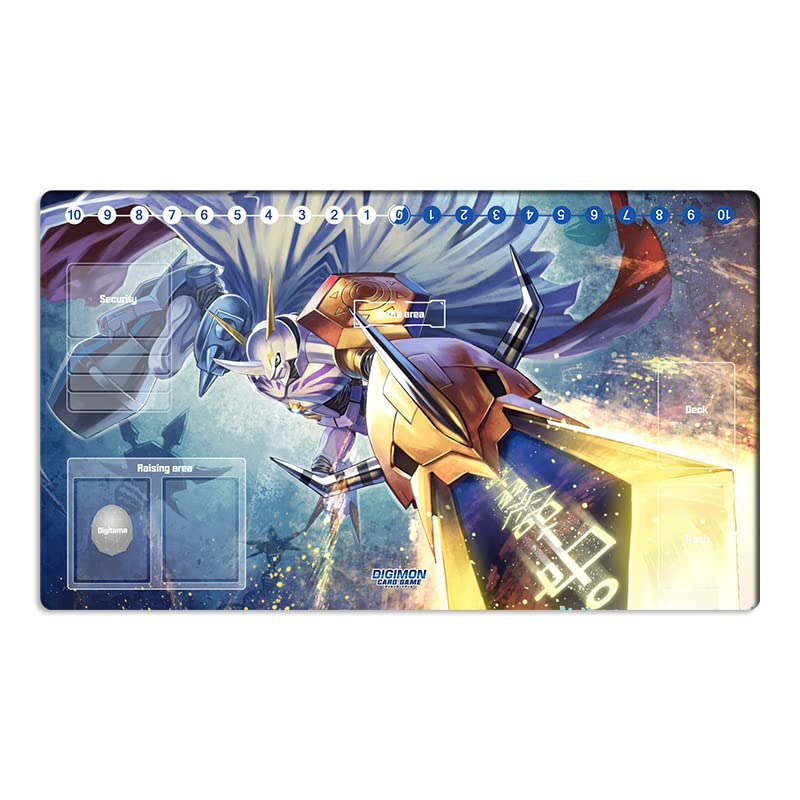 New Mlikemat Anime Digimon Playmat Omegamon Trading Card Game DTCG Mat Play Pad with Card Zones + Free Bag