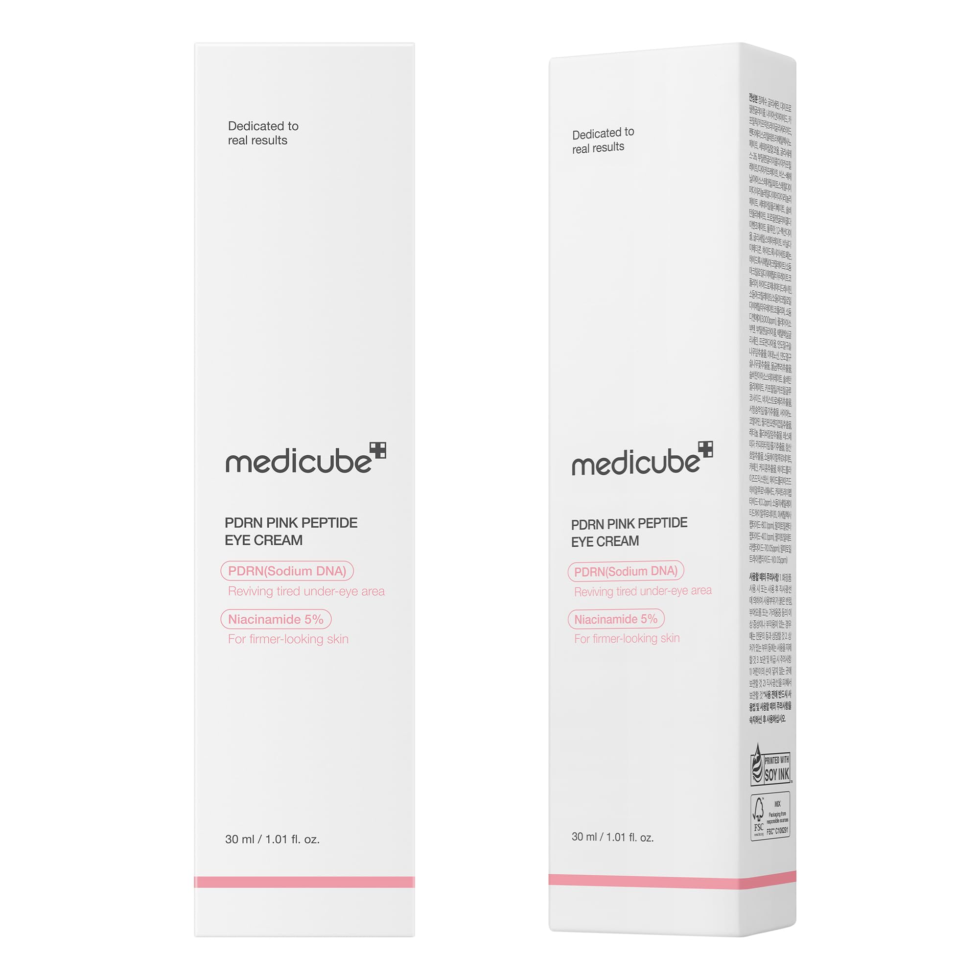medicube Salmon DNA PDRN Pink Peptide Eye Serum with Niacinamide and 99% Purity Retinol for Fine Lines, Uneven Skin Tone, Korean Skin Care 1.01fl.oz