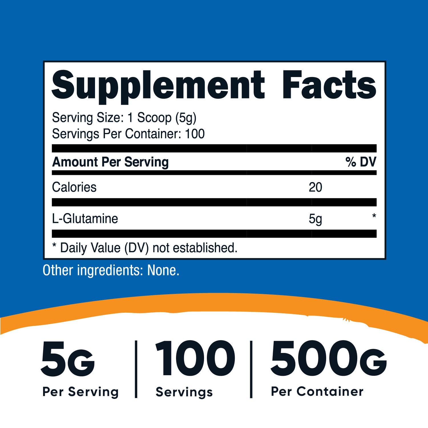 Nutricost L-Glutamine Powder (500 Grams) Unflavored - Gluten Free & Non-GMO, 100 Servings