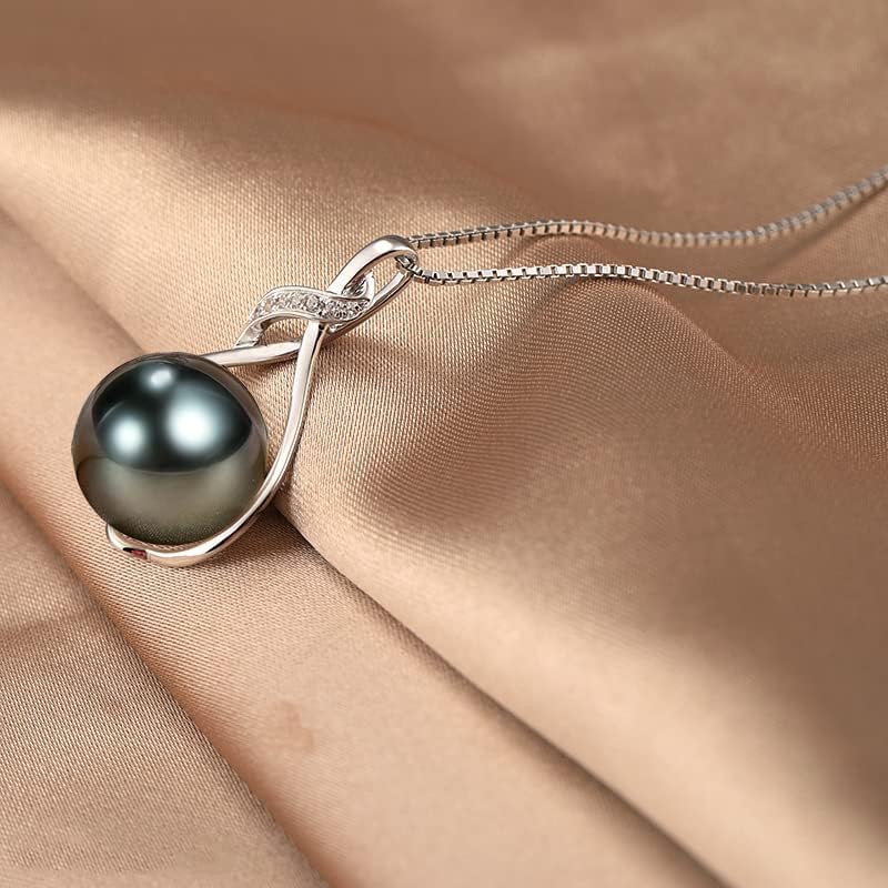 NONNYL Gifts for Women Wife-Tahitian-Black-Pearl-Necklace-Gift for Wife Wedding Birthday Anniversary Jewelry-Mom Girlfriend Her Mothers Day Gifts for Mom Women Valentines Day Christmas Day Gifts