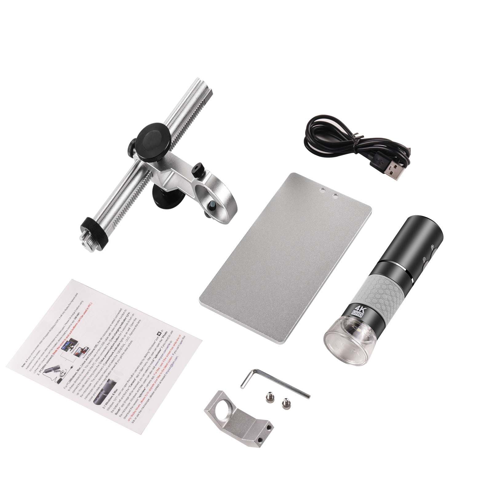 Ninyoon 4K Microscope with Professional Stand for iPhone Android PC, 50-1000X Digital USB Microscope Endoscope HD Camera for All Cellphones iPad Android Tablet Windows Mac Chrome Linux