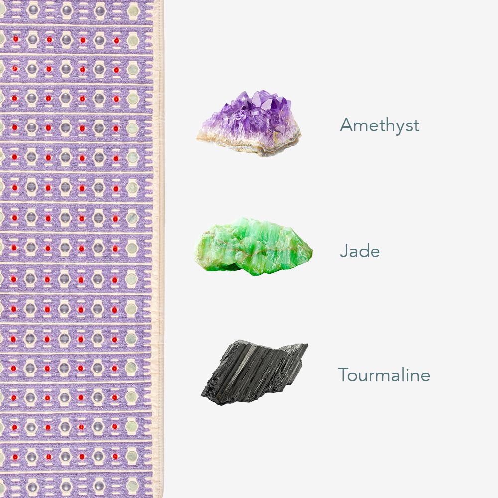 Healthyline Advanced Infrared Heating Pad - Amethyst, Tourmaline and Jade Gemstones - Heated Mat with LED Red Lights, Negative Ions - 72 x 24 inches