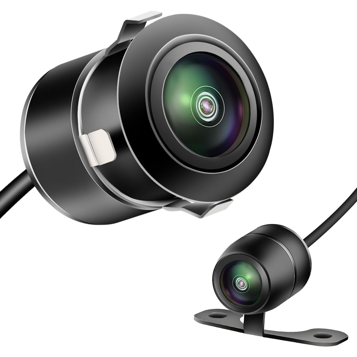 AHD 1080P Backup Camera, Universal Flush Mount Reverse Rear Front Side View Camera for Cars Pickup SUVs RVs Vans TTXSCAM-E01, WORKS with MONITORS SUPPORTS AHD 1080P 25HZ/PAL Video Signal