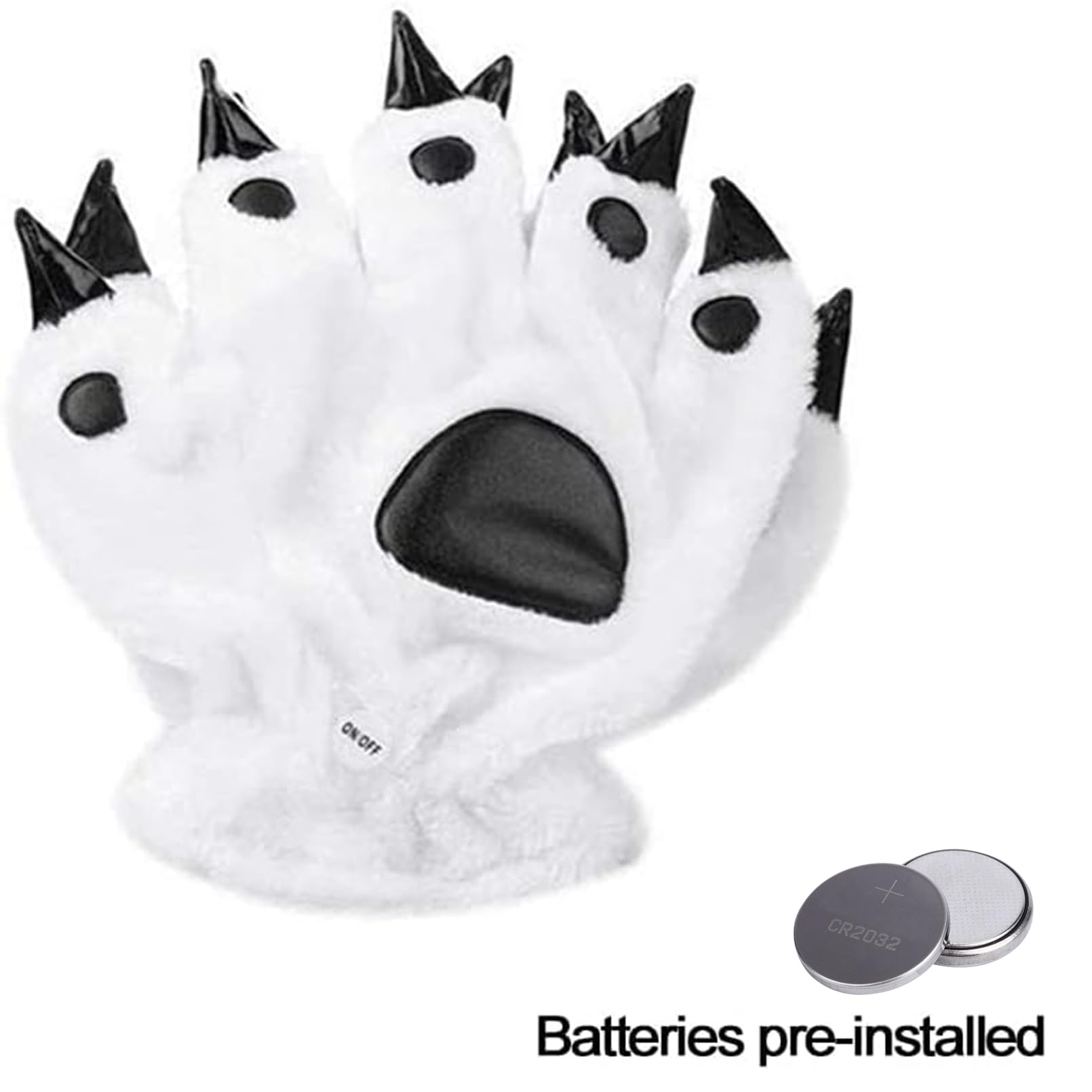 Luwint LED Colorful Finger Flashing Bear Paw - Cool Light Up Glow Gloves for Party Rave Show Halloween Costume (Small/Medium)