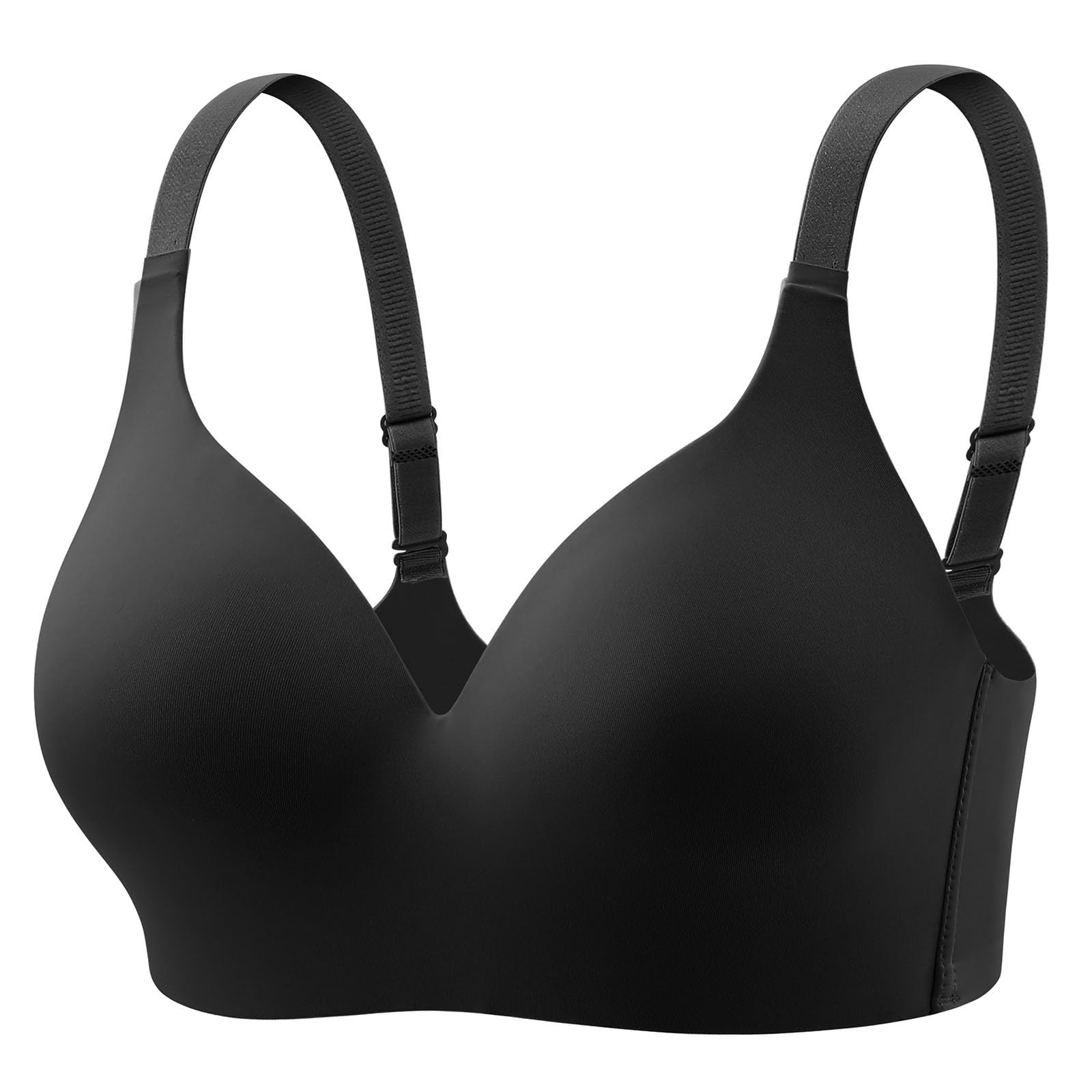 Save for Later Cheap Stuff Under 1 Dollar Seamless No Wire Bras for Women Push Up Bra Wireless Bras for Women Supportive Sports Bras for Older Women Full Coverage Wireless Bras Black