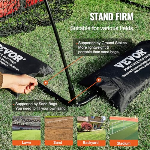 VEVOR 9 Hole Baseball Net, 36"x30" Softball Baseball Training Equipment for Hitting Pitching Practice, Portable Quick Assembly Trainer Aid with Carry Bag, Strike Zone, Ground Stakes, for Youth Adults