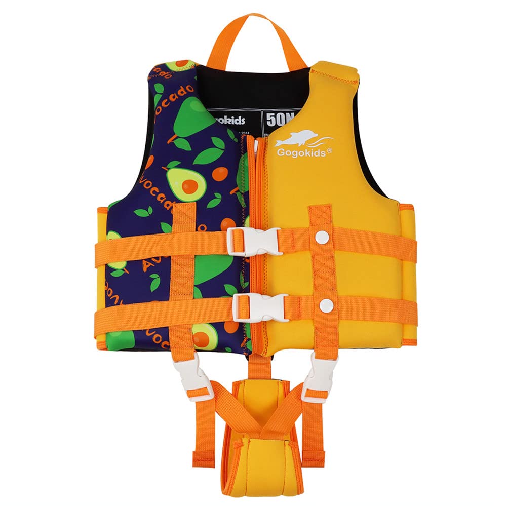 Boglia Kids Swim Vest for Training Toddler Swim Vest with Adjustable Safety Strap Kids Swim Trainer Vest for 4-6 Years Orange M