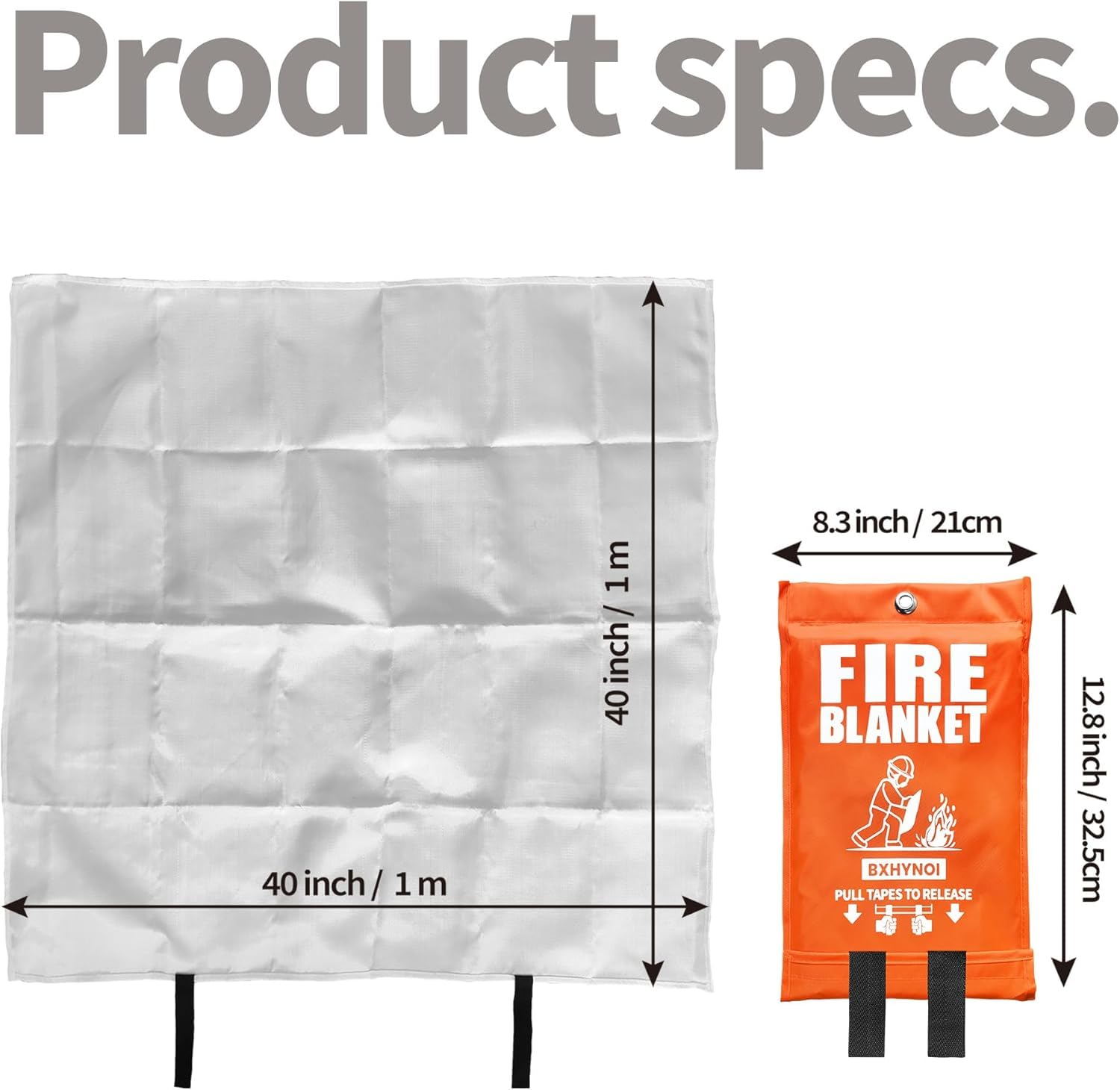 BXHYNOI Fire Blanket,40"x 40",4 Pack Emergency Fire Blanket for Kitchen and Home