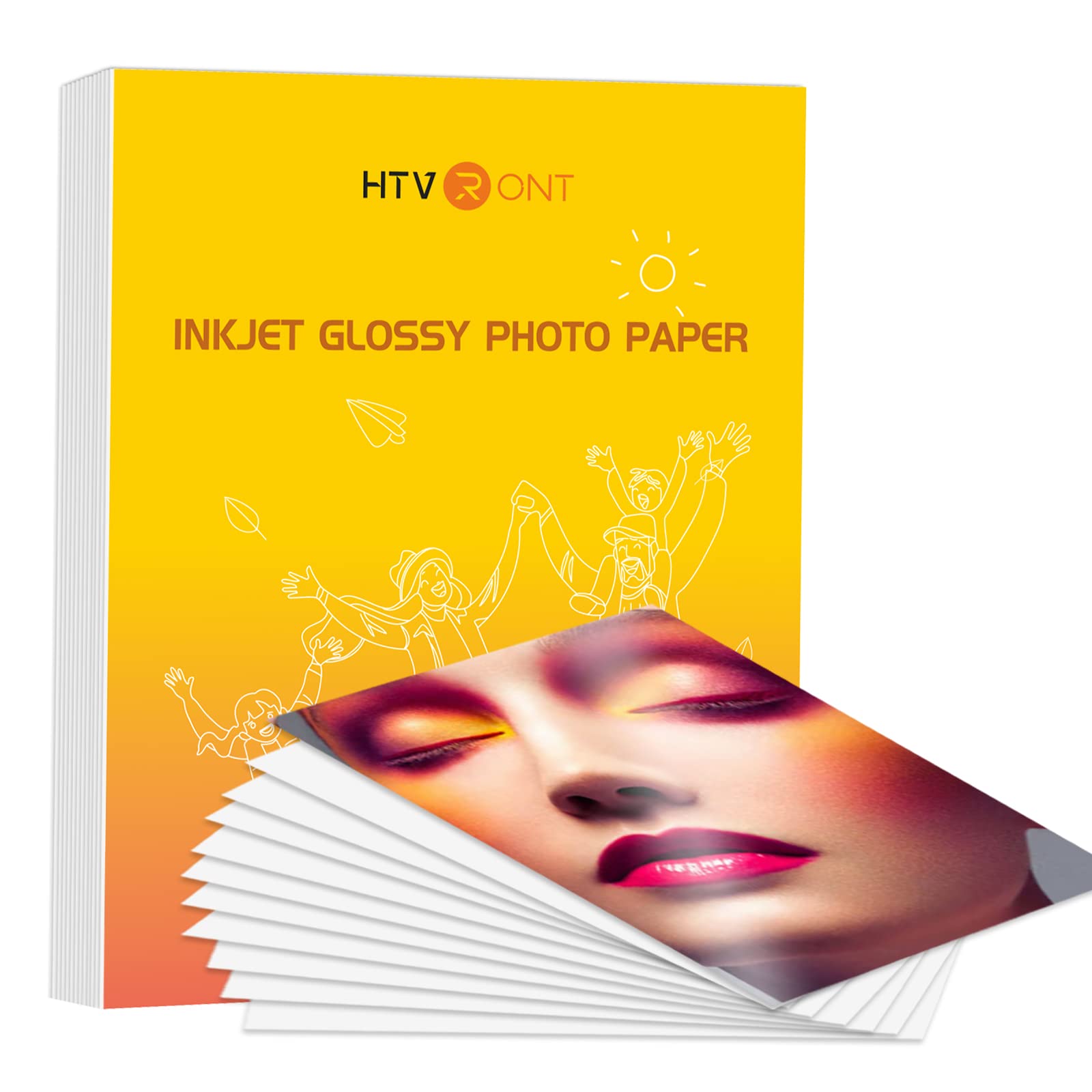HTVRONT Glossy Photo Paper for Printer - 100 Sheets Inkjet Printer Paper for Chip Bag Paper, Instant Dry Glossy Photo Paper 8.5 x 11 180gsm