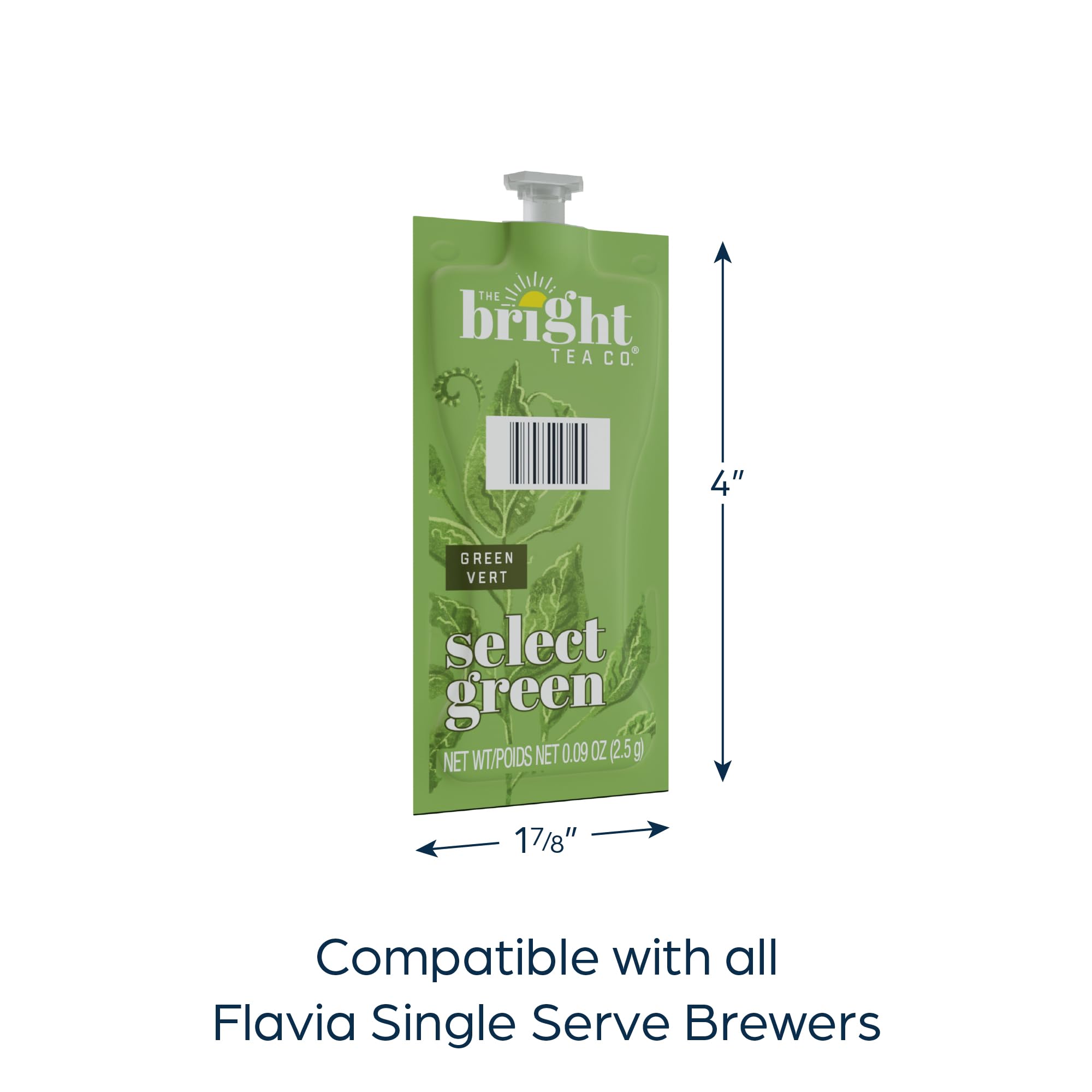 The Bright Tea Co. Select Green Tea Fresh Pack for Flavia Brewers (Pack of 100 Fresh Packs)