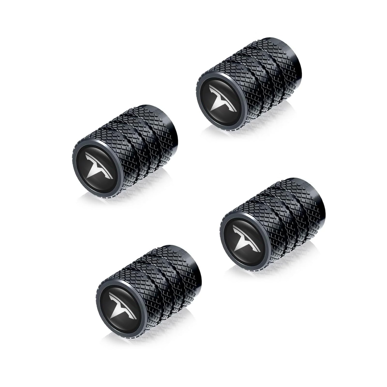 Car Tire Valve Stem Caps Compatible with Model 3, S, X, Y Accessories, Leakproof Corrosion Resistant Tire Valve Caps Compatible with Tesla Model Y Car Accessories, Black