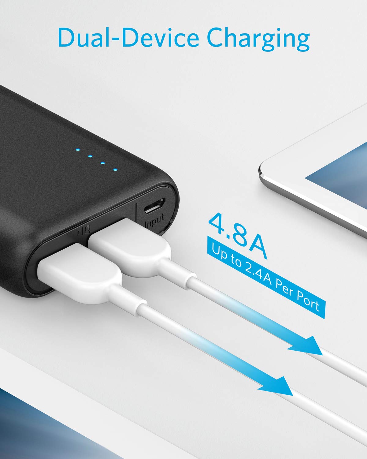 Anker 20,100mAh Portable Charger, Ultra High Capacity Power Bank with 4.8A Output and PowerIQ Technology, External Battery Pack for iPhone 15/15 Plus/15 Pro/15 Pro Max, iPad, Samsung Galaxy, and More