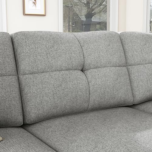 HONBAY Convertible Sectional Sofa L Shaped Couch for Small Apartment Reversible Sectional Couch for Living Room,Dark Grey