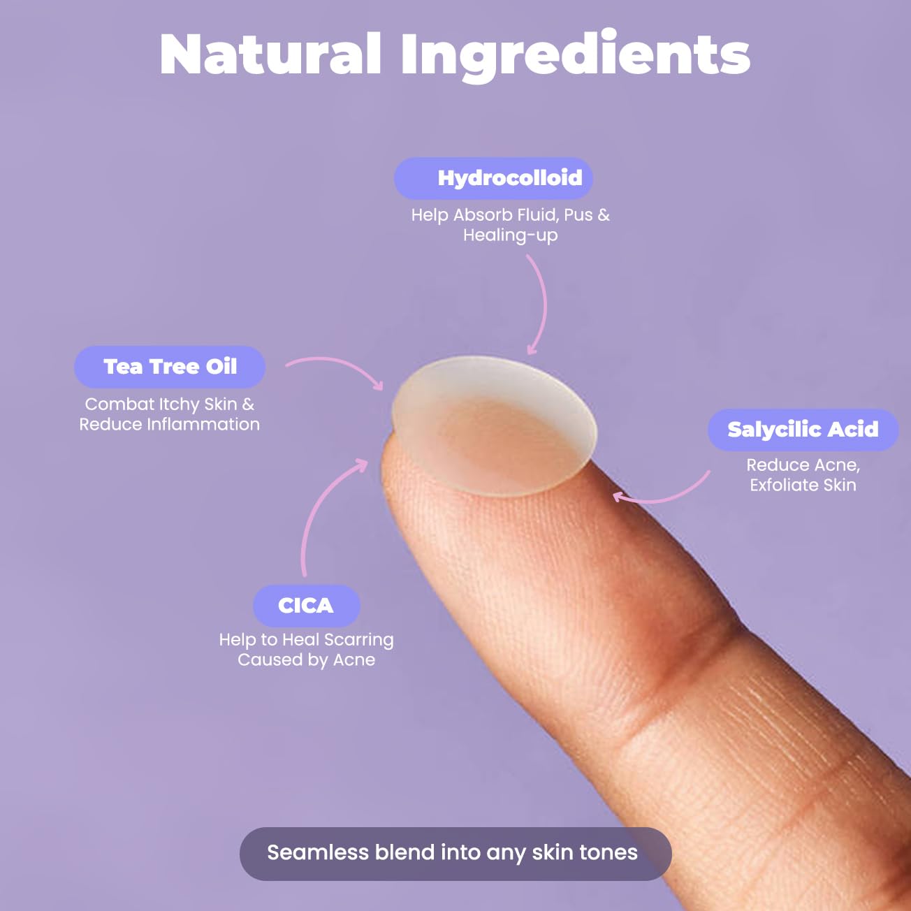 ROSELYNBOUTIQUE Pimple Patches for Face 300 Counts 4 Sizes - Hydrocolloid Acne Patches with Tea Tree Oil, SalicylicAcid, CICA Skin-Friendly