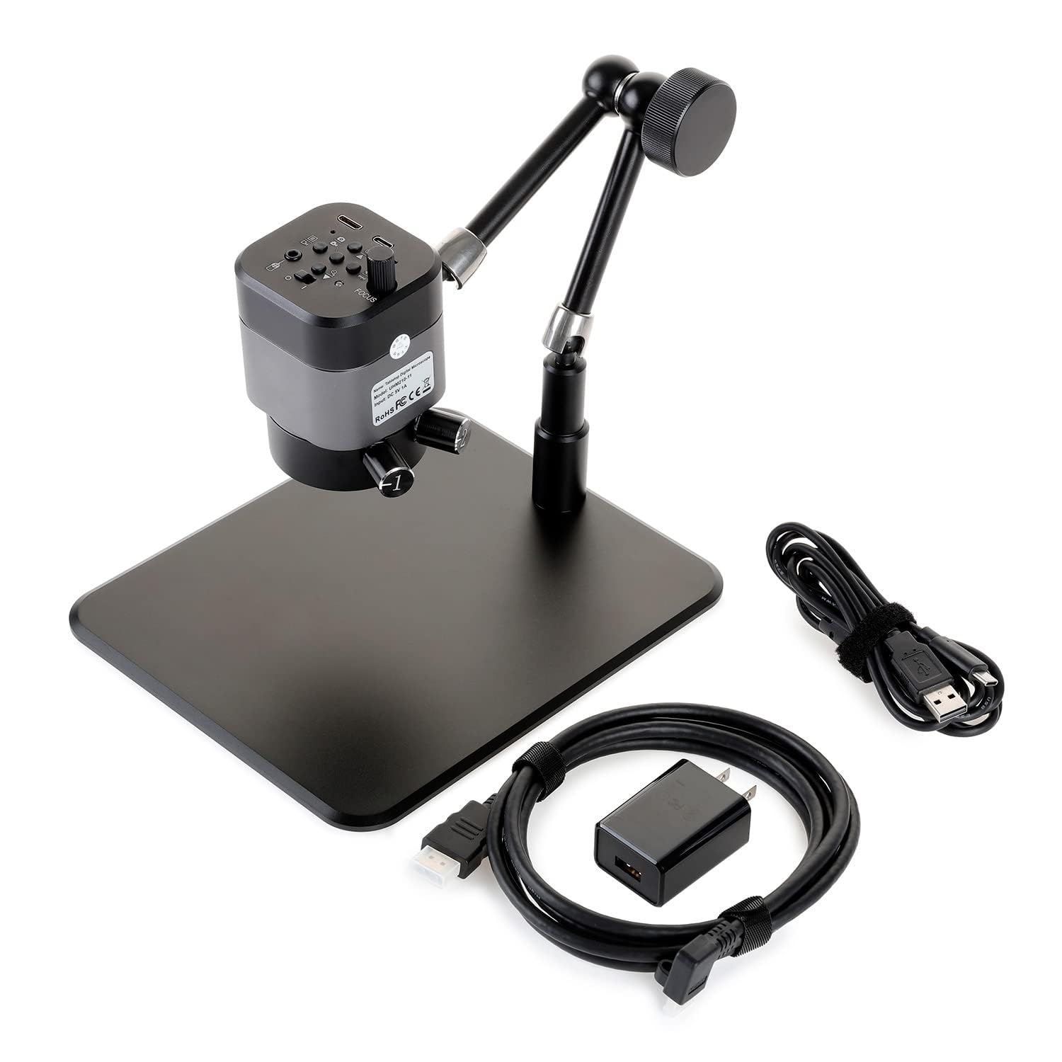 AmScope UHM210 Series 1080p 2.0MP HDMI Digital Microscope on 11" Articulating Arm