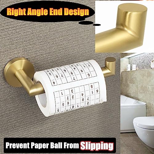 Alise Toilet Paper Holder,Bathroom Tissue Holder Wall Mount Toilet Paper Roll Holder Storage Dispenser,SUS304 Stainless Steel Paper Rack,Brushed Gold Finish GKN130-G