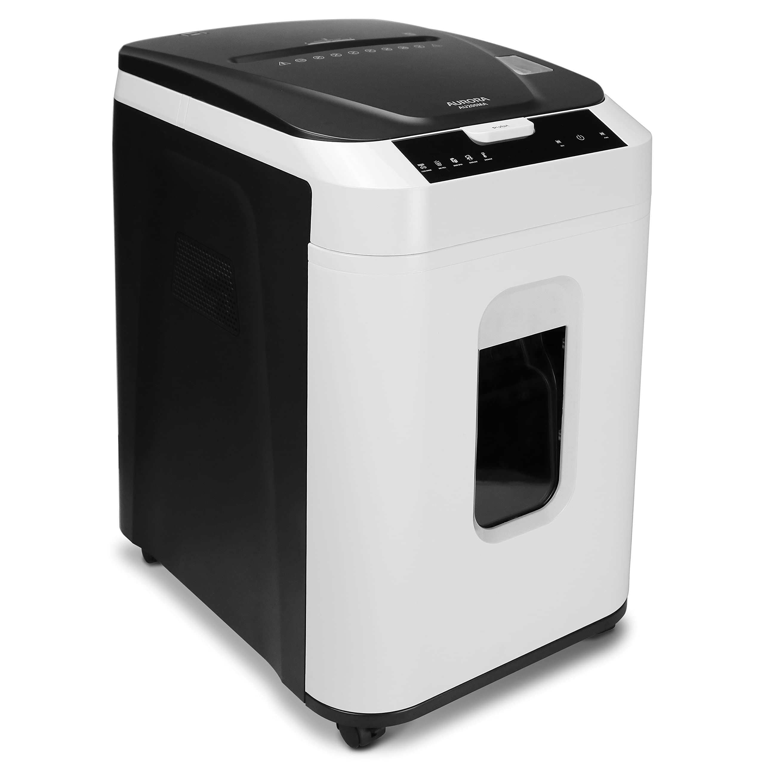 Aurora Commercial Grade 200-Sheet Auto Feed High Security Micro-Cut Paper Shredder/ 60 Minutes/Security Level P-5