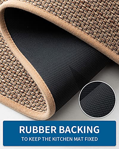 Kitchen-Runner Rugs 1.6' x 8' Non Skid Washable Hallway Runner-Rugs, Kitchen Runner Rugs and mats for Kitchen, Front of Sink, Kitchen Mats for Floor (Beige, 1.6'x8')