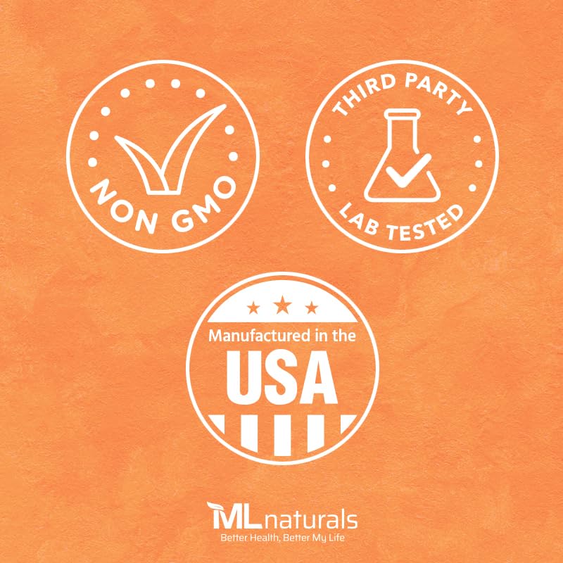 ML Naturals D-Mannose 1000 mg, Cranberry 2500 mg/serving, 120 Vegetable Capsule. Healthy urinary system, All-Natural, and Non-GMO.