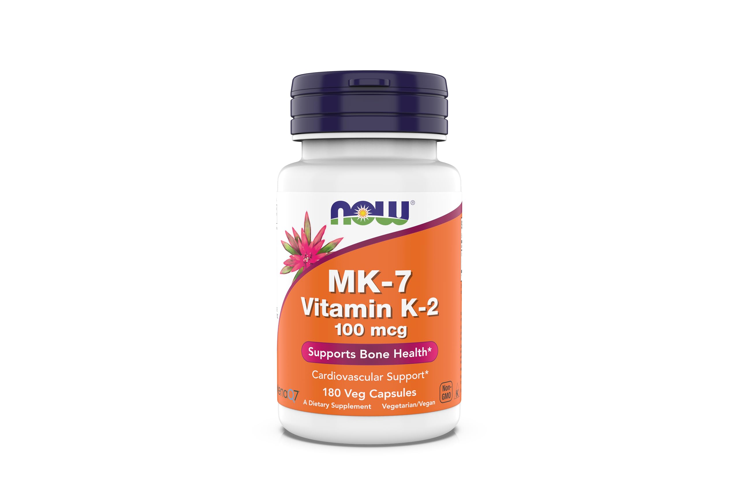 NOW Supplements, MK-7 Vitamin K-2 100 mcg, Cardiovascular Support*, Supports Bone Health*, 180 Veg Capsules