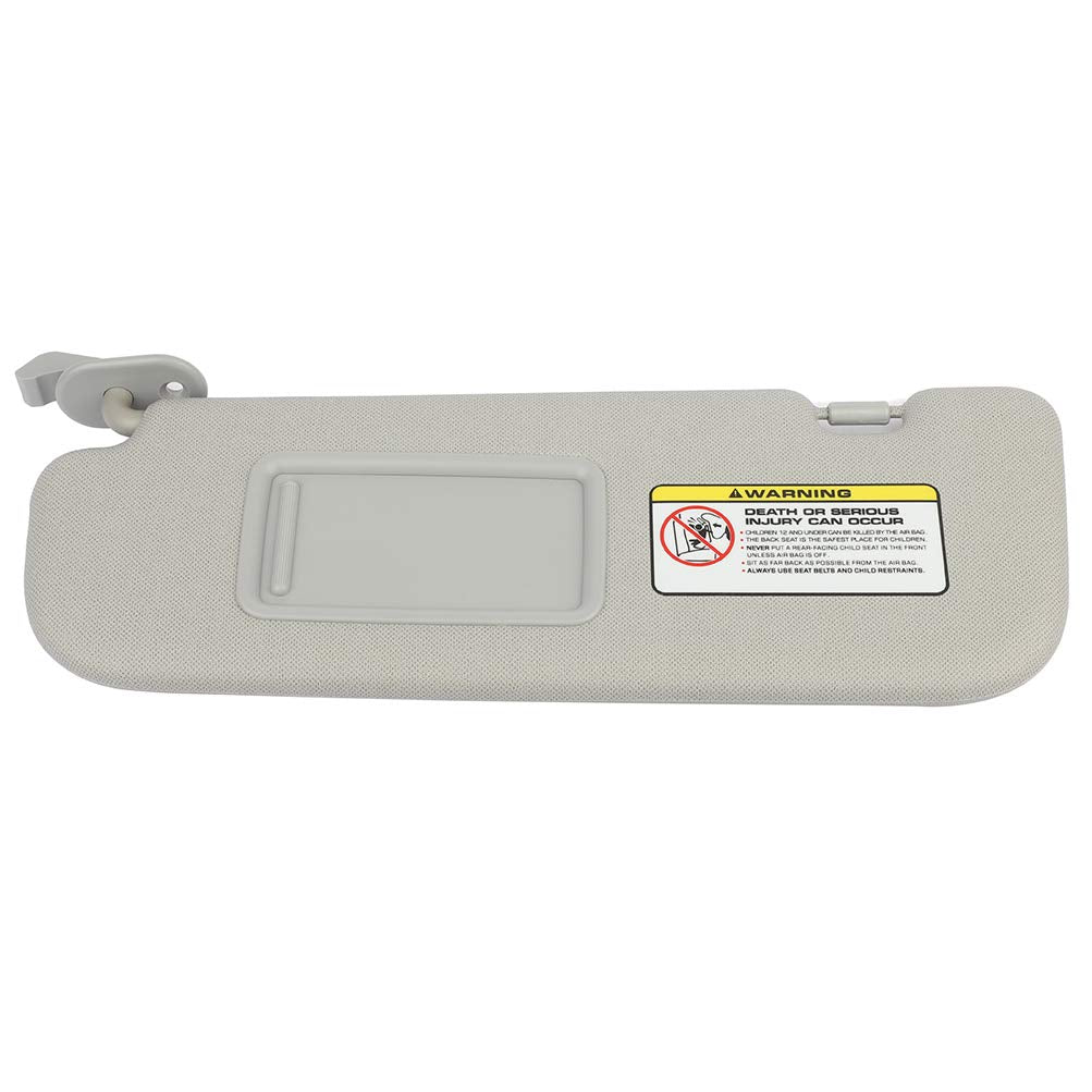 SCITOO Left Driver Side Sun Visor Assembly fit for Hyundai Elantra 2011-2015 Without Sunroof (Gray)