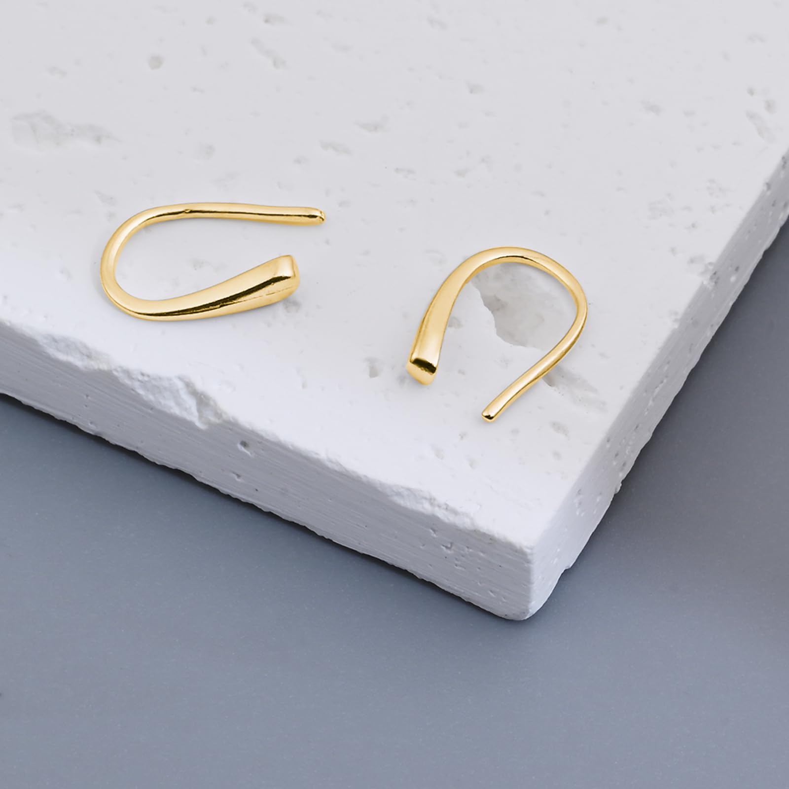 Tiny Pull Through Earrings Small Threader Earrings 925 Sterling Gold Earrings Hypoallergenic Teardrop Earrings Drop Earrings for Women Trendy