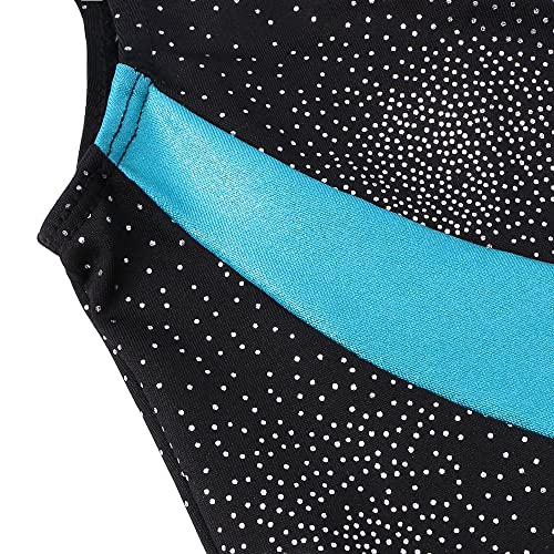 DAXIANG Gymnastics Leotards for Girls Sparkle Kids Unitard Biketards with Shorts Pink Purple 3-4Y