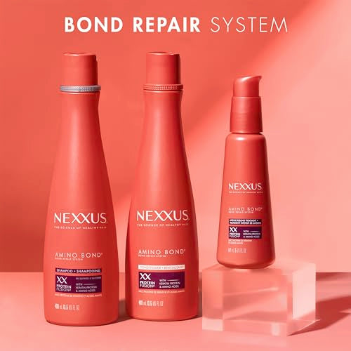 Nexxus Bond Repair Shampoo & Conditioner Bundle Amino Bond 2 Pack for All Types of Damaged Hair, with Keratin Protein and Amino Acids, 13.5 oz,