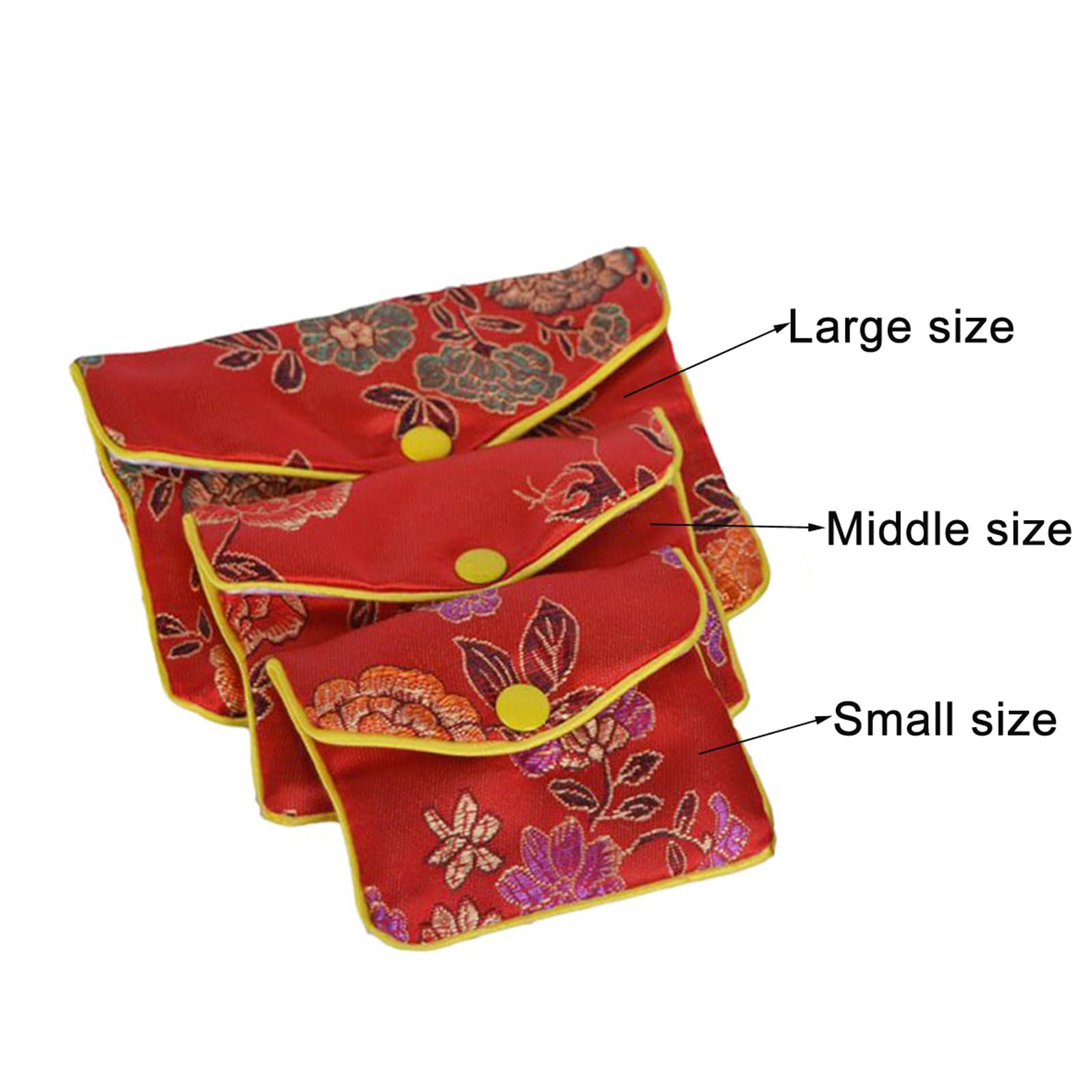 Bleiou 15 Pcs Jewelry Silk Purse Pouch Brocade Gift Bags Mix Colors(Large)