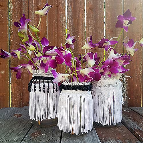 Trims By The Yard 12" Chainette Fringe Trim, Polyester-Made Decorative Fringe Trim, for Costumes, Home Decor, and Party Decorations, Durable Fringes, 5-Yard Cut, Yellow